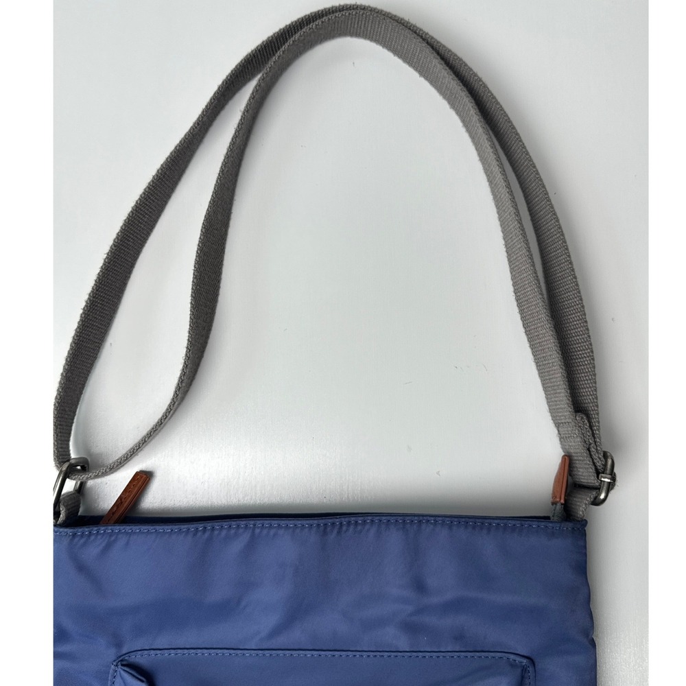 Ori London Blue Nylon Crossbody Messenger Bag Adjustable Strap Slim Travel - Picture 5 of 11